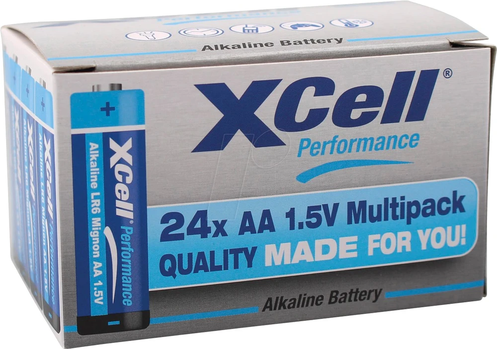 XCell AA šarminės baterijos 24 vnt pakuotėje