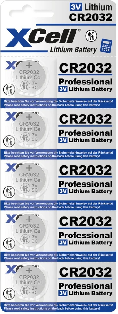 XCell sagos formos baterijos CR2032 3V 220mAh 5 vnt.