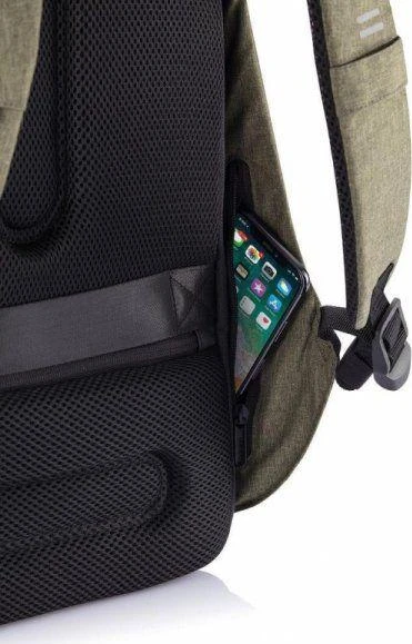 Kuprinė su apsauga nuo vagių XD Design Bobby Hero Regular, Žalios spalvos