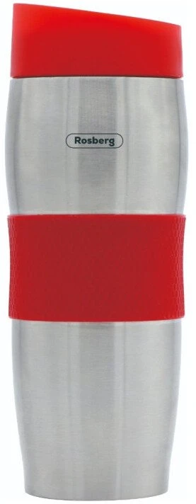 Termosinis puodelis Rosberg R52011C, 0,380 l, dvigubomis sienelėmis, nerūdijančio plieno, raudonas