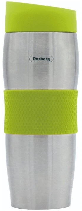 Termosinis puodelis Rosberg R52011C, 0,380 l, dvigubos sienelės, nerūdijančio plieno, žalias