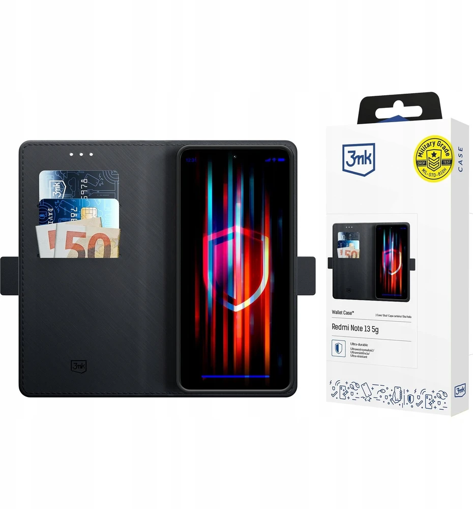 3mk piniginės dėklas, skirtas „Xiaomi 15T 5G“ - Juodas