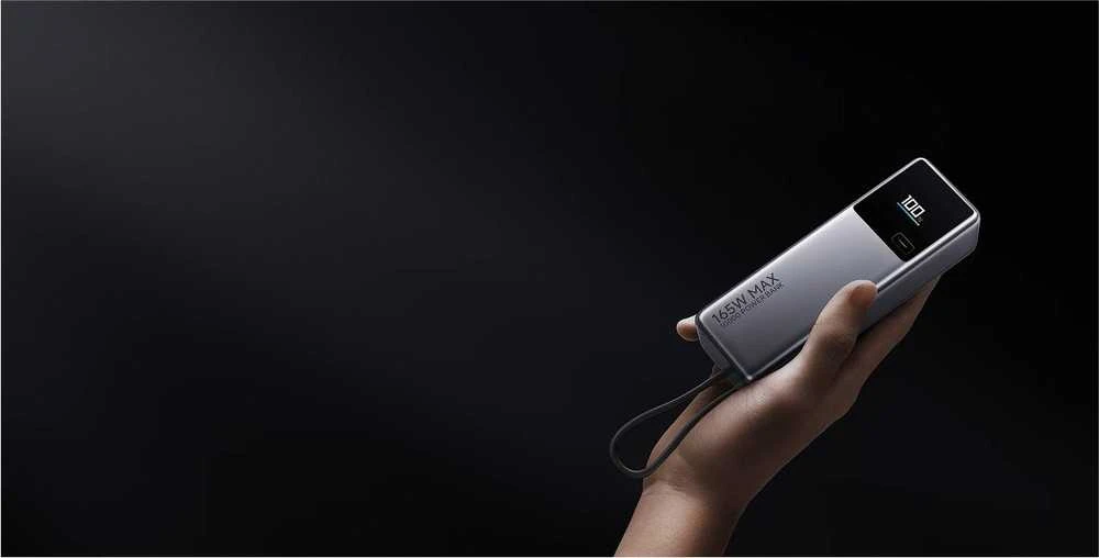 „Xiaomi 165W Power Bank“ (integruotas laidas) | 10000 mAh | USB-C | Pilka