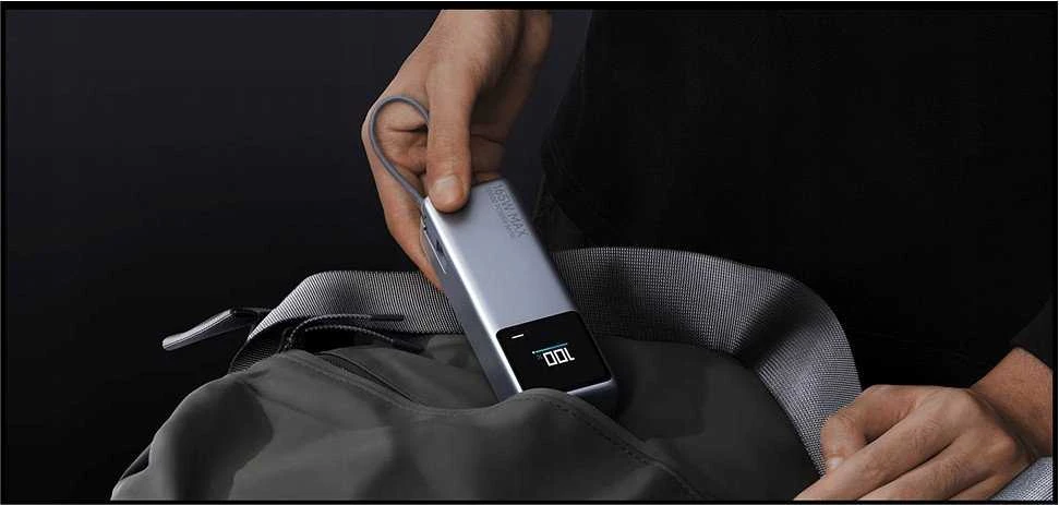 „Xiaomi 165W Power Bank“ (integruotas laidas) | 10000 mAh | USB-C | Pilka