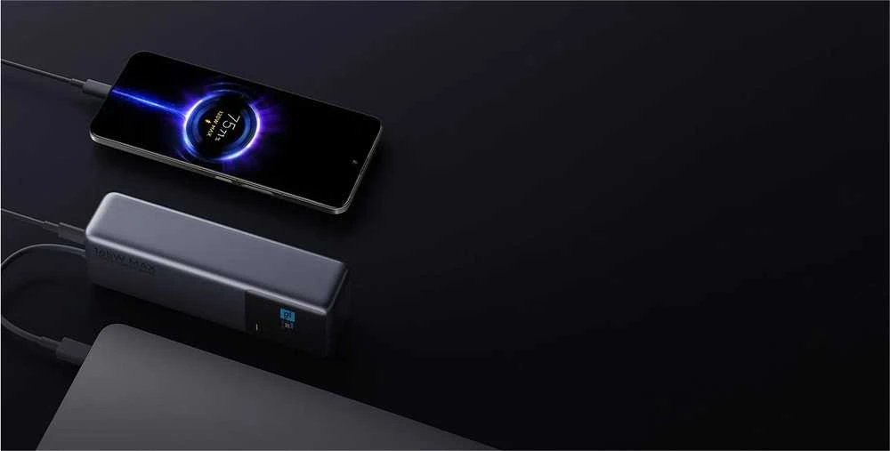 „Xiaomi 165W Power Bank“ (integruotas laidas) | 10000 mAh | USB-C | Pilka