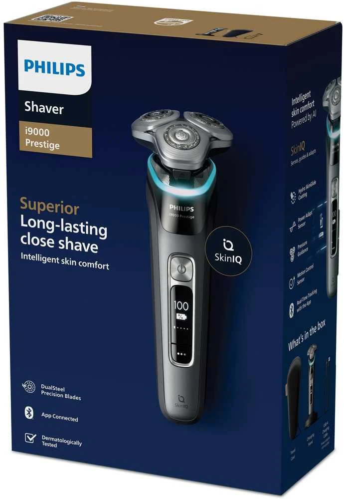 Philips i9000 Prestige drėgnojo ir sausojo skutimo skustuvas su „SkinIQ“