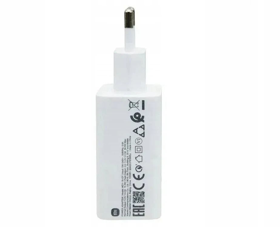 XIAOMI oryginalna kroviklis jungiama į tinklą USB A QC3.0 3A 33W MDY-16-EF balta bulk