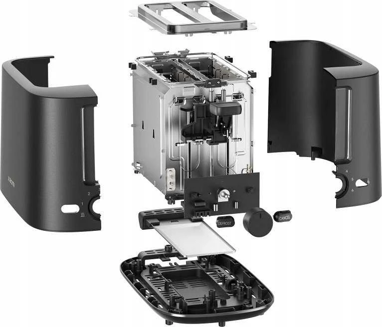Skrudintuvas Xiaomi Toaster EU  | Galia 780–930 W | Lizdų skaičius 2 | Korpuso medžiaga - plastikas | Juodas