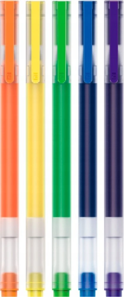Rašymo Priemonė - XIAOMI DIDELIO KAPACITETO GELIO PIEŠTUKAS 0.5mm 1,600m 5-vnt. Spalvų