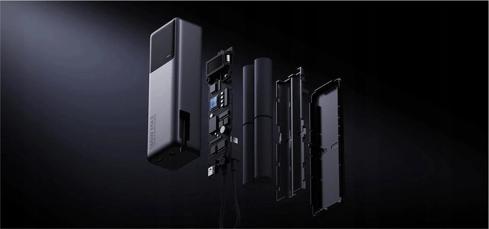 „Xiaomi 165W Power Bank“ (integruotas laidas) | 10000 mAh | USB-C | Pilka