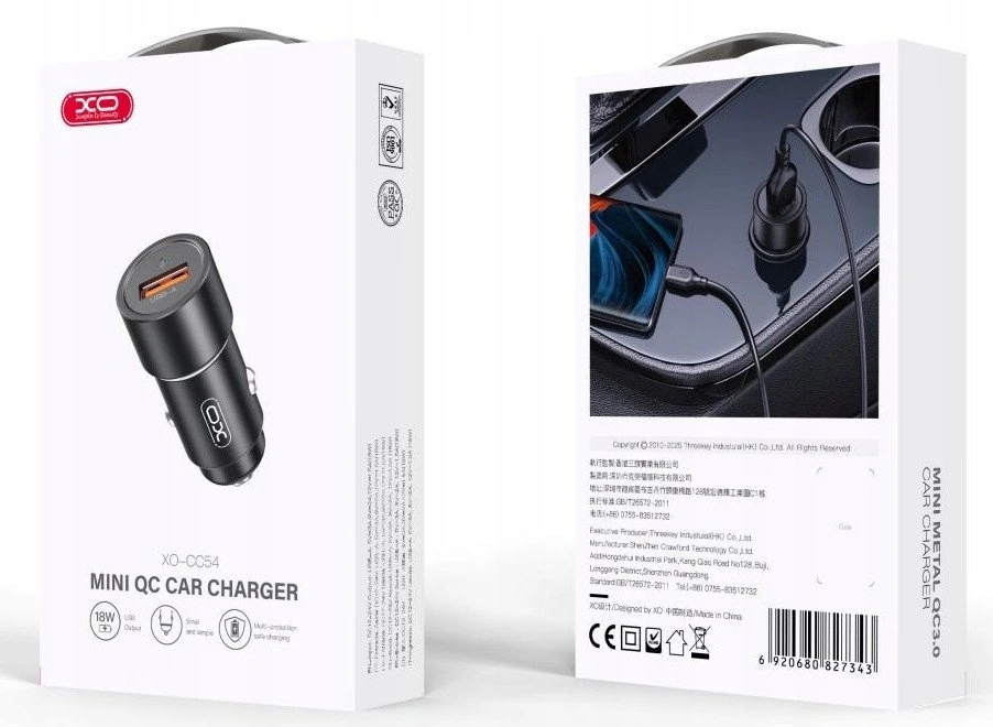 XO car charger CC53 12W 2x USB juodos spalvos