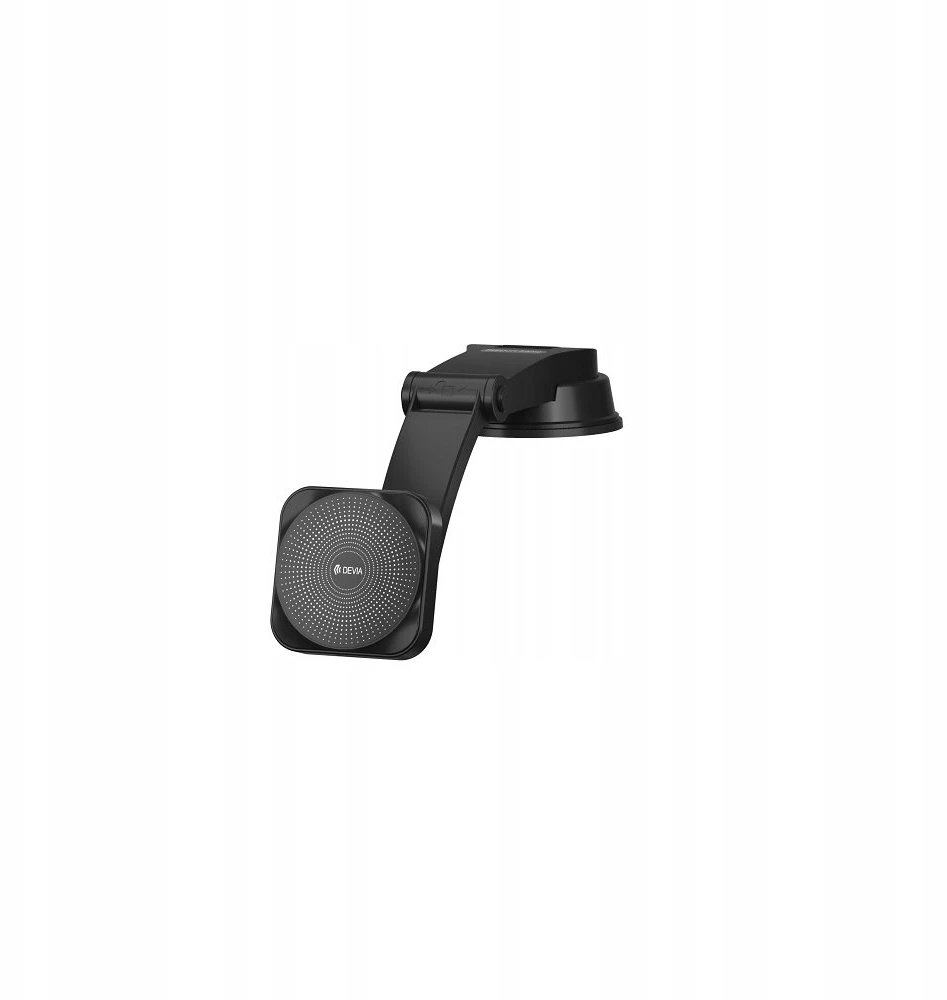 Devia automobilinis laikiklis magnetic EA473 with wireless inductive charger juodos spalvos 15W with suction cup