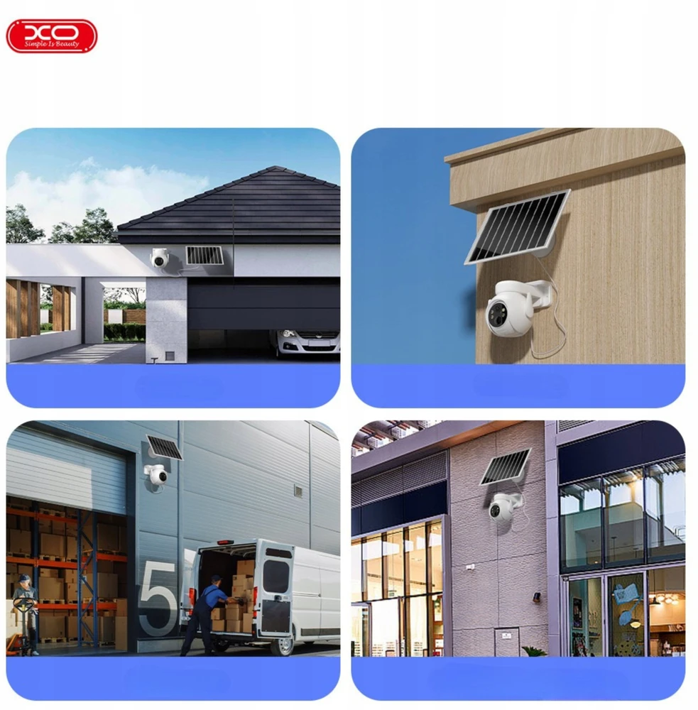 IP kamera XO (CR10) saulės energija varoma 7,5 W (Wi-Fi) (2k) su mikrofonu