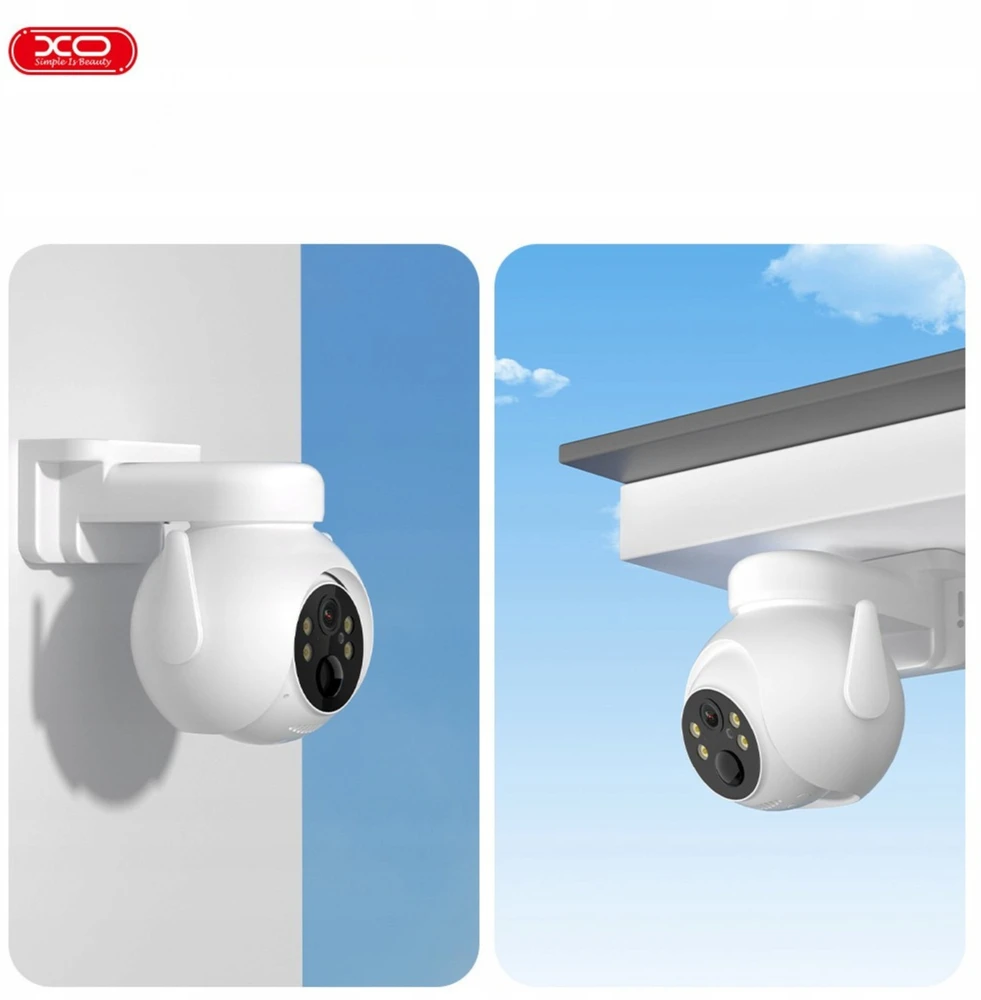 IP kamera XO (CR10) saulės energija varoma 7,5 W (Wi-Fi) (2k) su mikrofonu