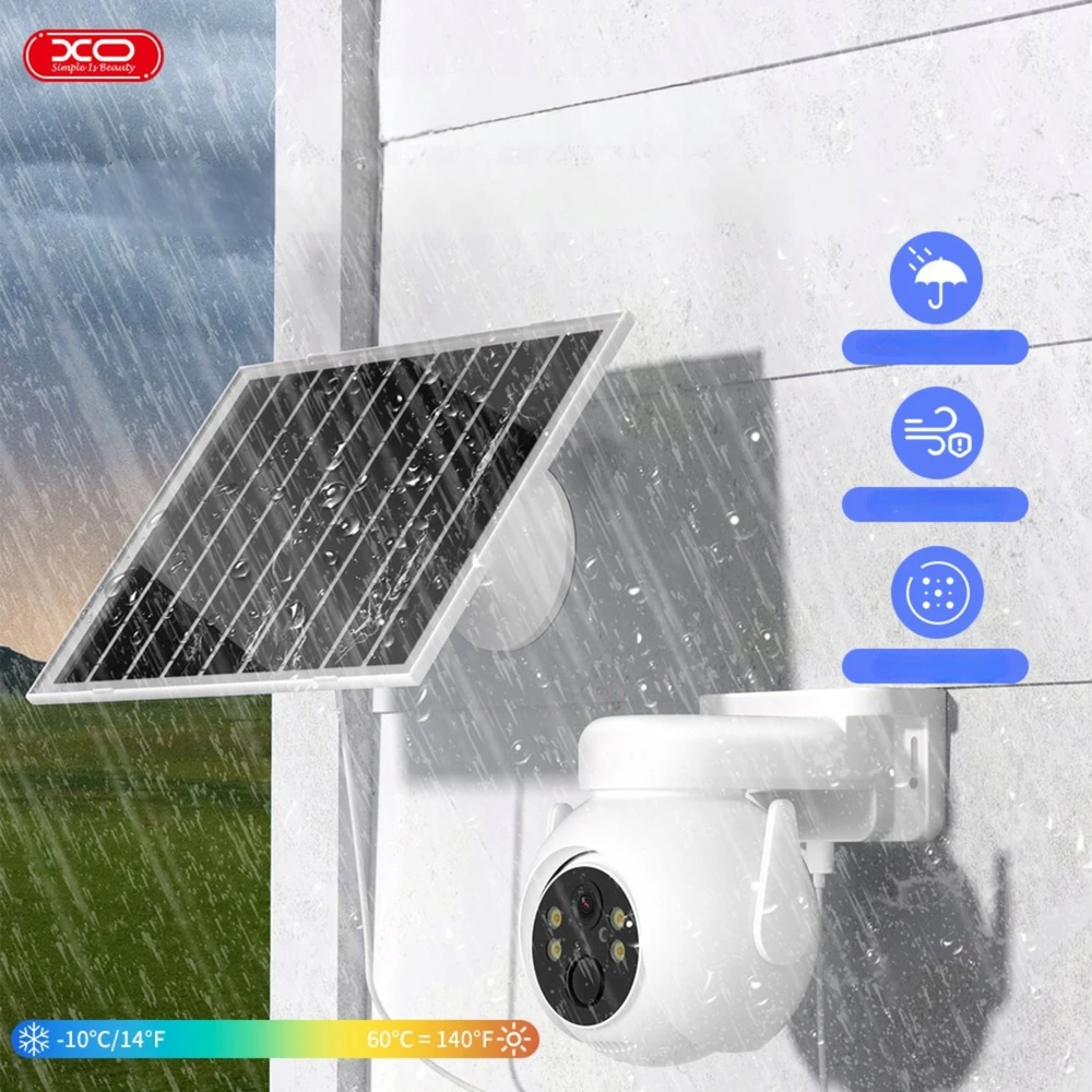 IP kamera XO (CR10) saulės energija varoma 7,5 W (Wi-Fi) (2k) su mikrofonu