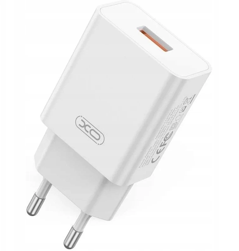 XO sieninis įkroviklis CE33 QC 18W 1x USB baltas