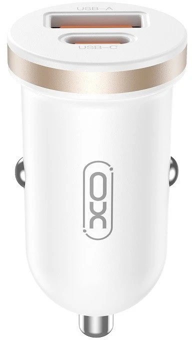 XO automobilinis įkroviklis CC56 PD 30W QC 1x USB 1x USB-C baltas