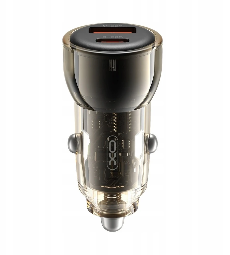 XO automobilinis įkroviklis CC60 60W 1x USB 1x USB-C juodas