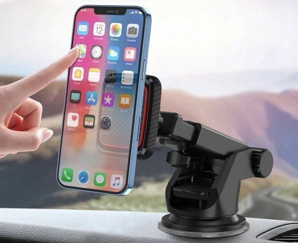 XO automobilinis laikiklis C83 magnetinis juodas su siurbtuku
