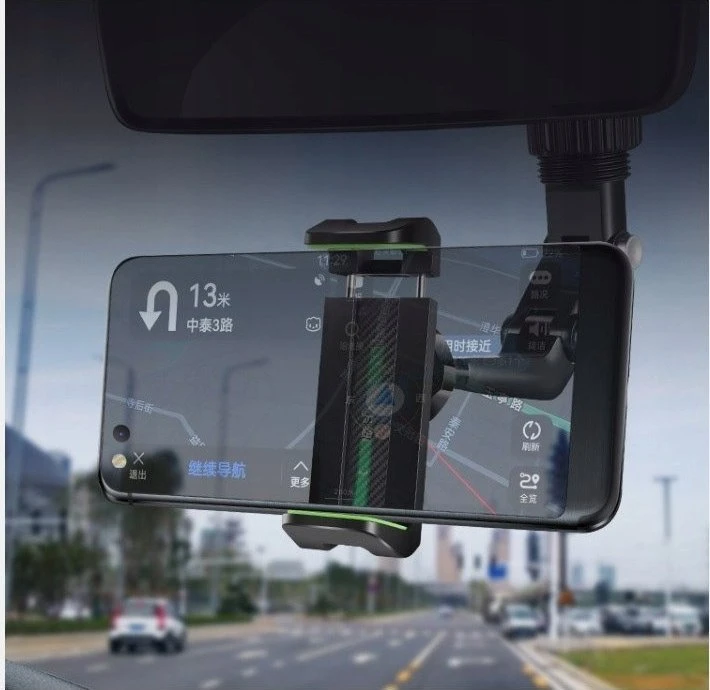 Automobilio galinio vaizdo veidrodėlio daugiafunkcis pasukamas laikiklis XO C107 (juodas)