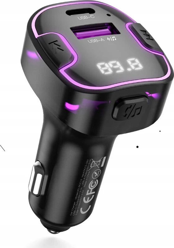 Automobilinis įkroviklis XO BCC12 Bluetooth MP3+5V3.1A (juodas)