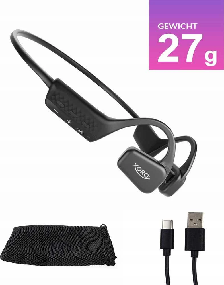 „Xoro Xoro KHB 35“ ausinės belaidės skambučiai į ausis / muzika / sportas / kasdienis „Bluetooth“ juodas