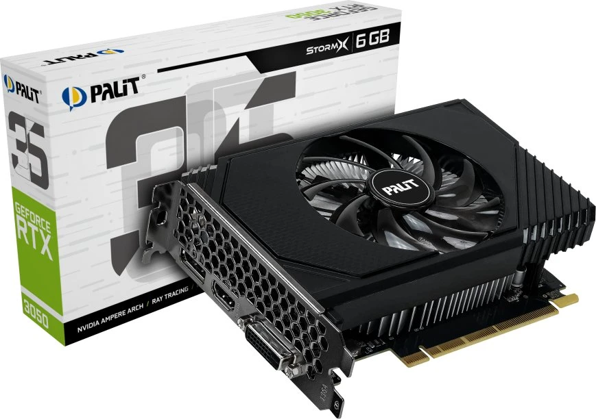 Palit GeForce RTX 3050 StormX 6GB NVIDIA GDDR6 vaizdo plokštė