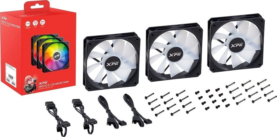 CASE FAN 120MM ARGB/VENTOR120ARGBPWM3C-BKCWW ADATA
