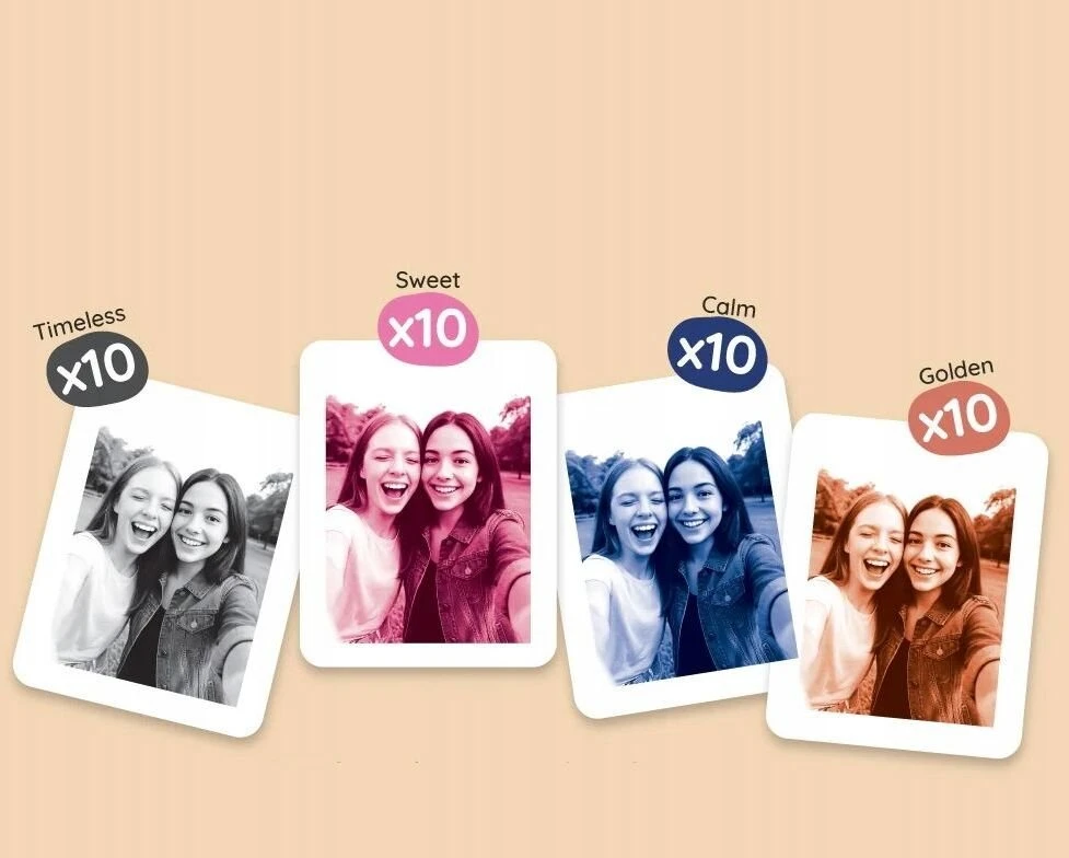 Xrec 40x Popierius Įdėklai Įdėklai Nuotraukoms Į Fotoaparatą Kiimento Model P2 4x Spalva / Spaudos Paketai 10x4 40 Lapų