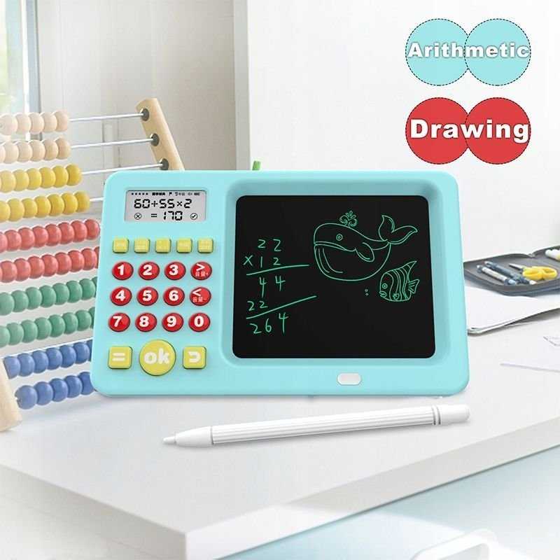 Xrec Piešimo planšetė LCD rašymo lenta 5,2'' Spalvota braižymo lenta + skaičiuotuvas / Mėlyna
