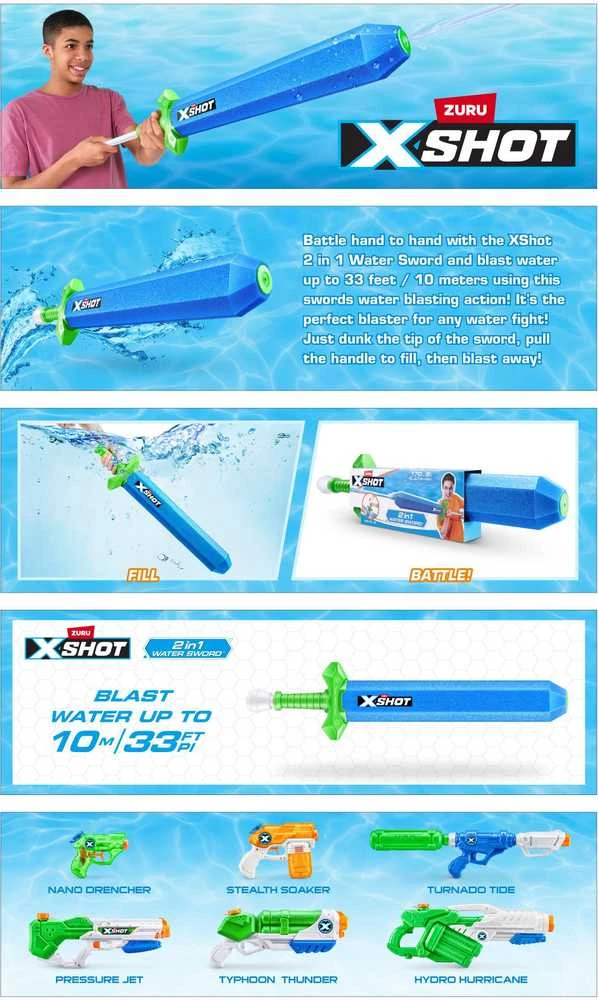 Zuru X-Shot - Vandens karas - Vandens kardas 2in1 (118122)