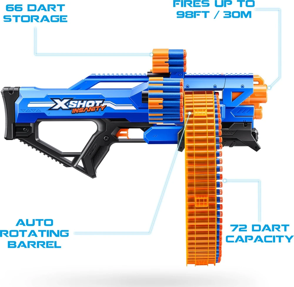 XSHOT žaislinis šautuvas Mad Megga Barrel Blaster Insanity, 1 serija, 36609