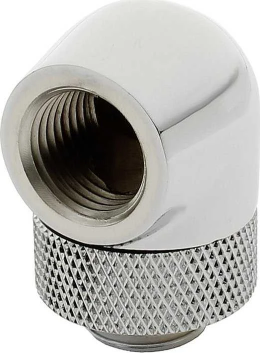 XSPC adapteris 90 laipsnių G1/4 colio kištukas į G1/4 colio kištuką - pasukamas, chromuotas