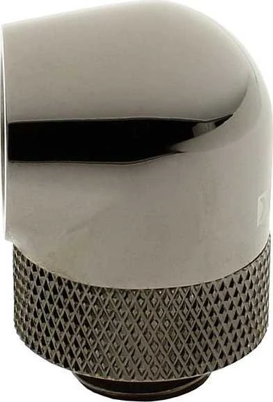 XSPC adapteris 90 laipsnių G1/4 colio kištukas į G1/4 colio kištuką, pasukamas, juodas chromas, 4 vnt. pakuotėje