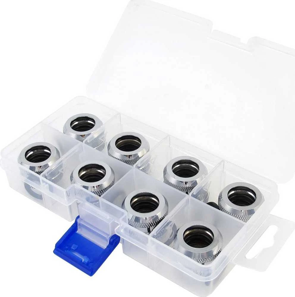XSPC jungtis G1/4" jungtimi prie 14 mm kieto vamzdžio, chromuota - 8 vnt.