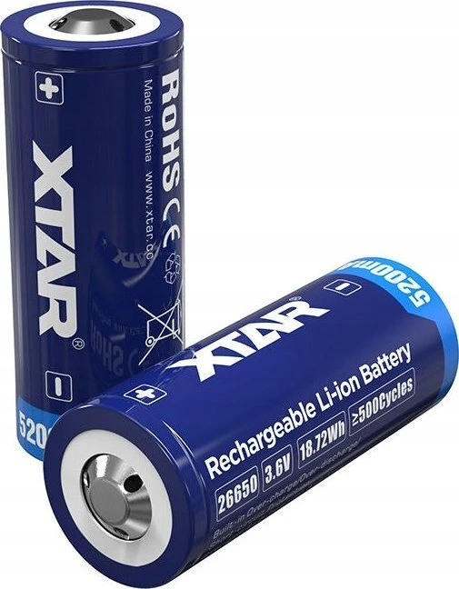 Xtar 5200mAh 3,6V 26650 akumuliatorius su PCB