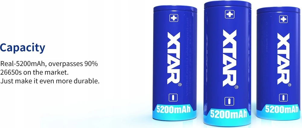 Xtar 5200mAh 3,6V 26650 akumuliatorius su PCB