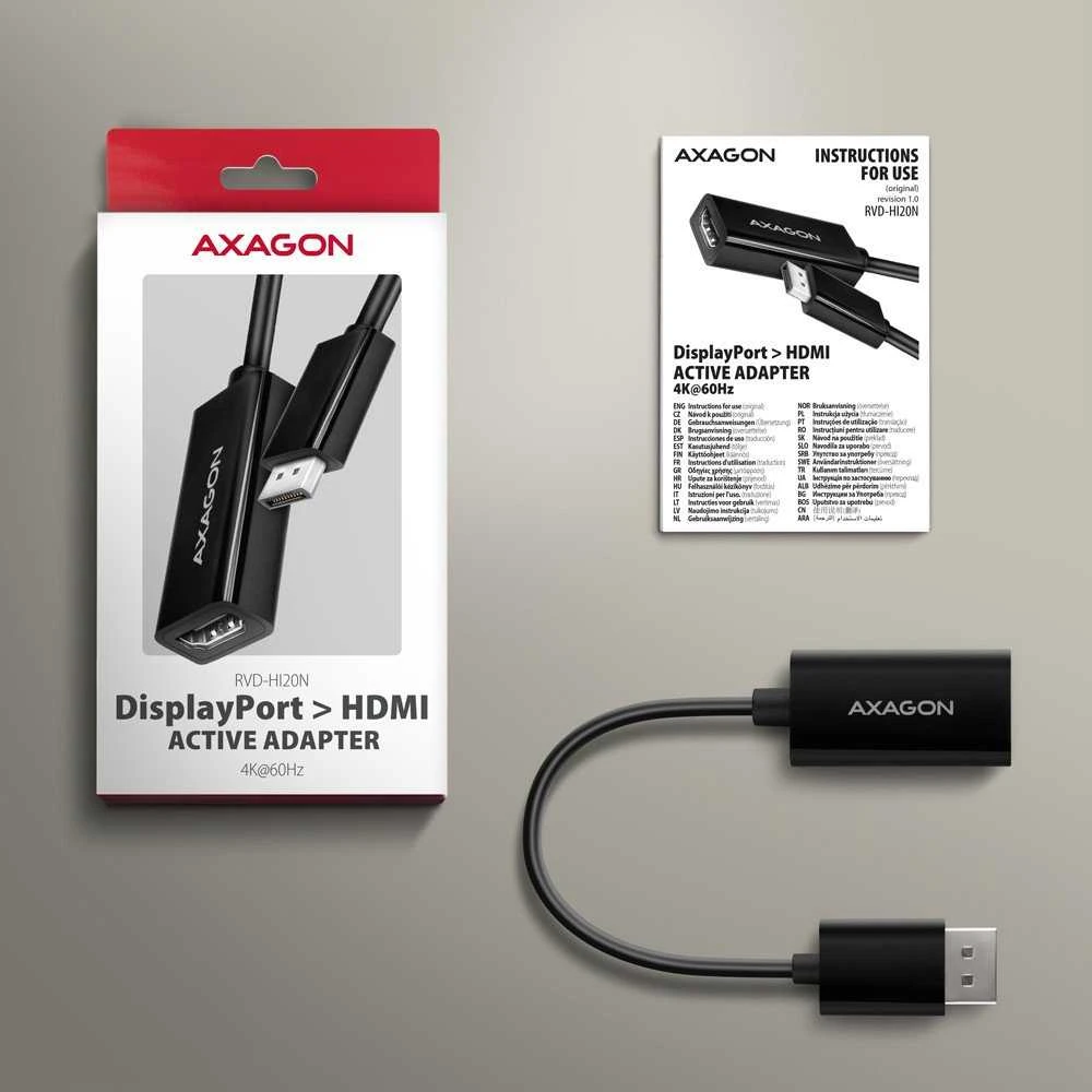 AXAGON RVD-HI20N DisplayPort - HDMI 2.0 adapteris 4K/60Hz