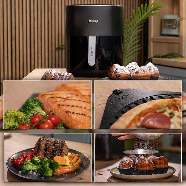 Black & Decker Juodas & Decker Gruzdintuvė beztłuszczowa Juodas & Decker Cecotec Cecofry&Grilis Duoheat 6500, juodas