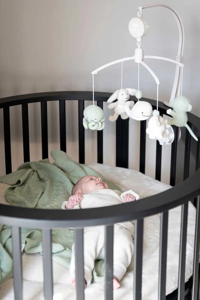 BaByliss Clementoni Baby's only muzikinė karuselė gyvūnėliai 0+ Laurel žalsvai mėlyna/ Šiltas linas BO-815.023.062.50