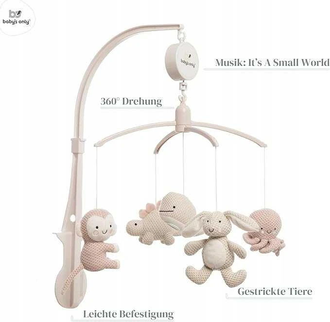 BaByliss Clementoni Vieninteliai muzikiniai karuselės kūdikiai 0+ Sena rožinė/Šiltas linas BO-815.023.061.50