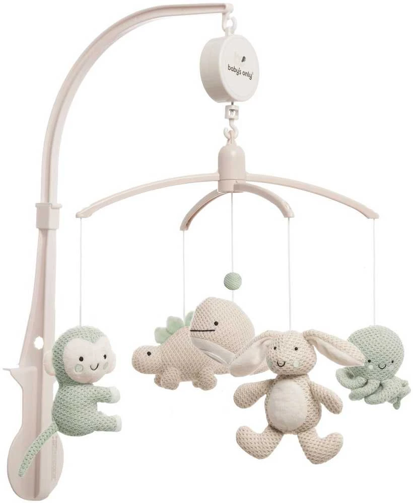 BaByliss Clementoni Baby's only muzikinė karuselė gyvūnėliai 0+ Laurel žalsvai mėlyna/ Šiltas linas BO-815.023.062.50
