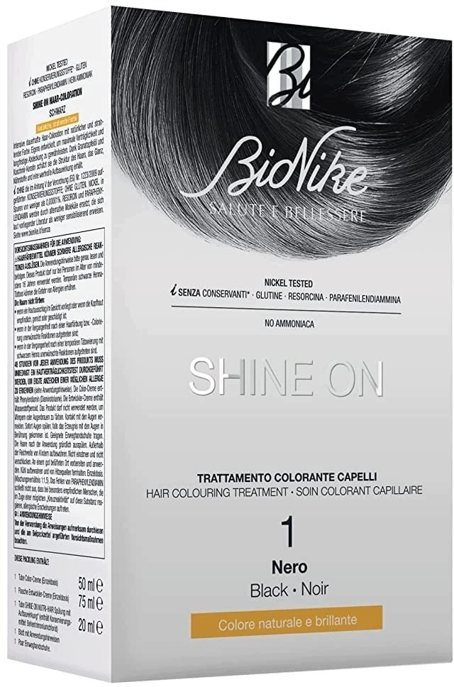 L'Oreal BioNike Shine On Permanent Hair Dye 1 Juodas, 1 vnt.