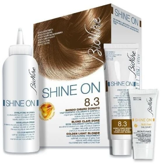 L'Oreal BioNike Shine On Permanent Hair Dye 8.3 Light Golden Skirtas šviesiems plaukams, 145 ml