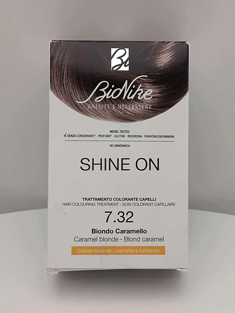 L'Oreal BioNike Shine On Permanent Hair Dye 7.32 Caramel Skirtas šviesiems plaukams, 145 ml