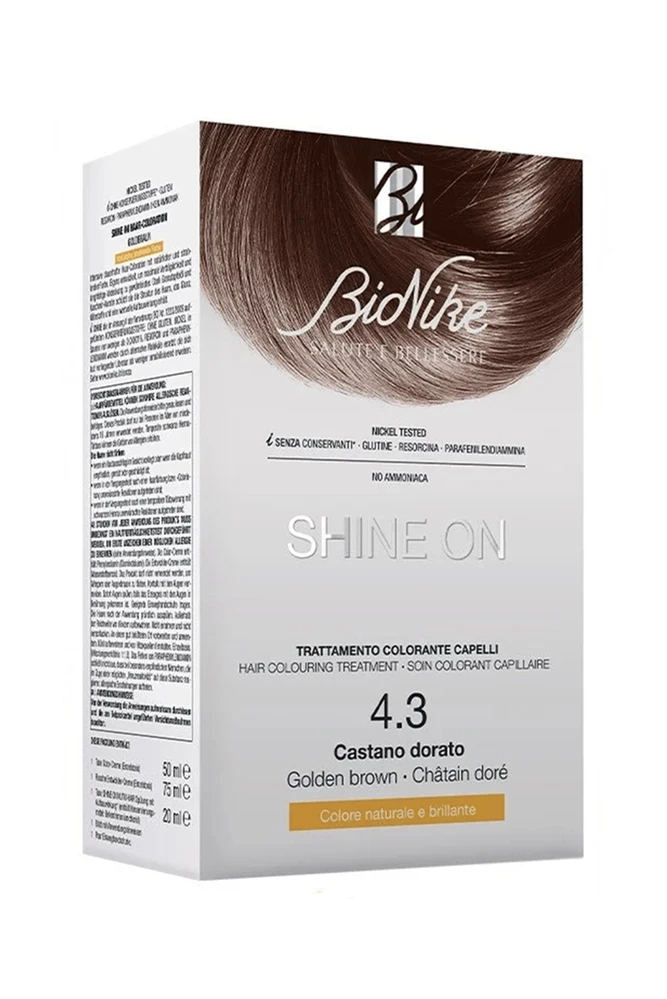 L'Oreal BioNike Shine On Permanent Hair Dye 4.3 Golden Brown, 145 ml