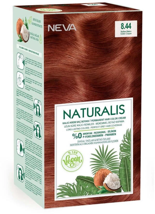 L'Oreal Neva Naturalis nuolatiniai plaukų dažai 8.44 Tamsusis vario – 150 ml