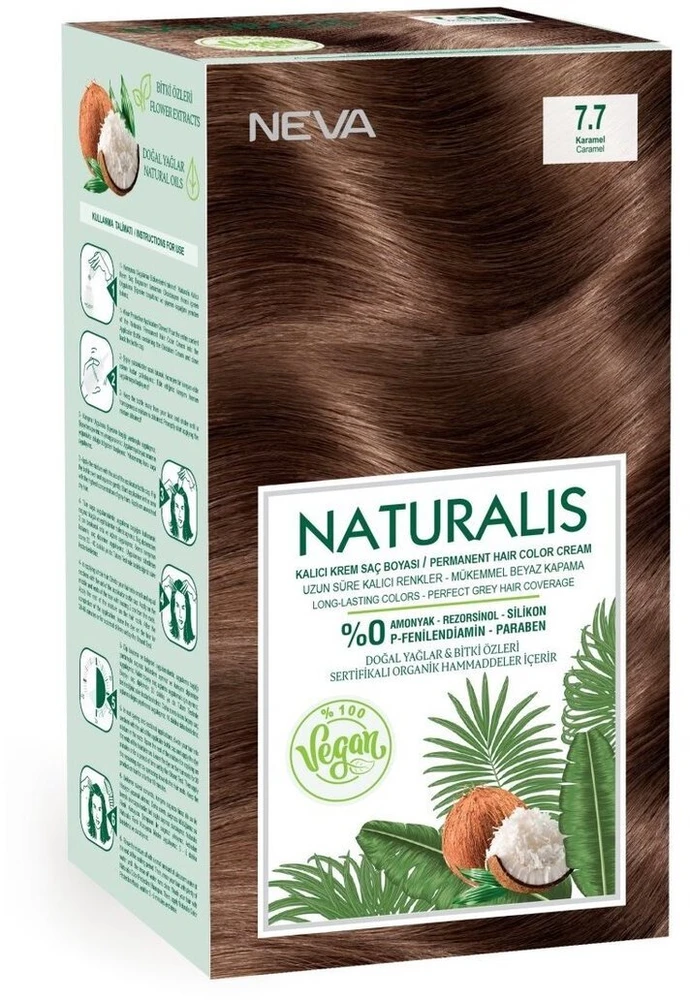 Neva Naturalis Permanent Hair Dye 7.7 Caramel, 150 ml
