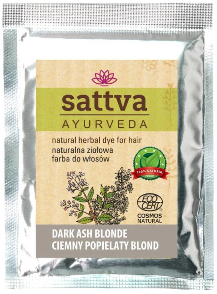 L'Oreal Sattva Natural Herbal Dye for Hair naturalna ziołowa farba do włosów Dark Ash Skirtas šviesiems plaukams 10g