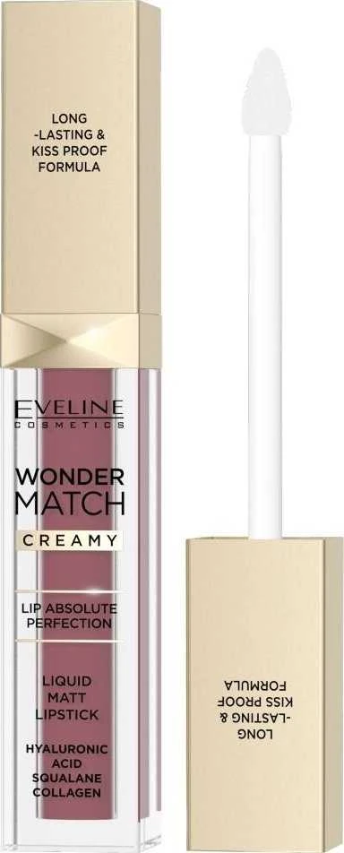 Eveline Cosmetics Wonder Match kreminiai skysti matiniai lūpų dažai 02 saldainiai, 6,8 ml